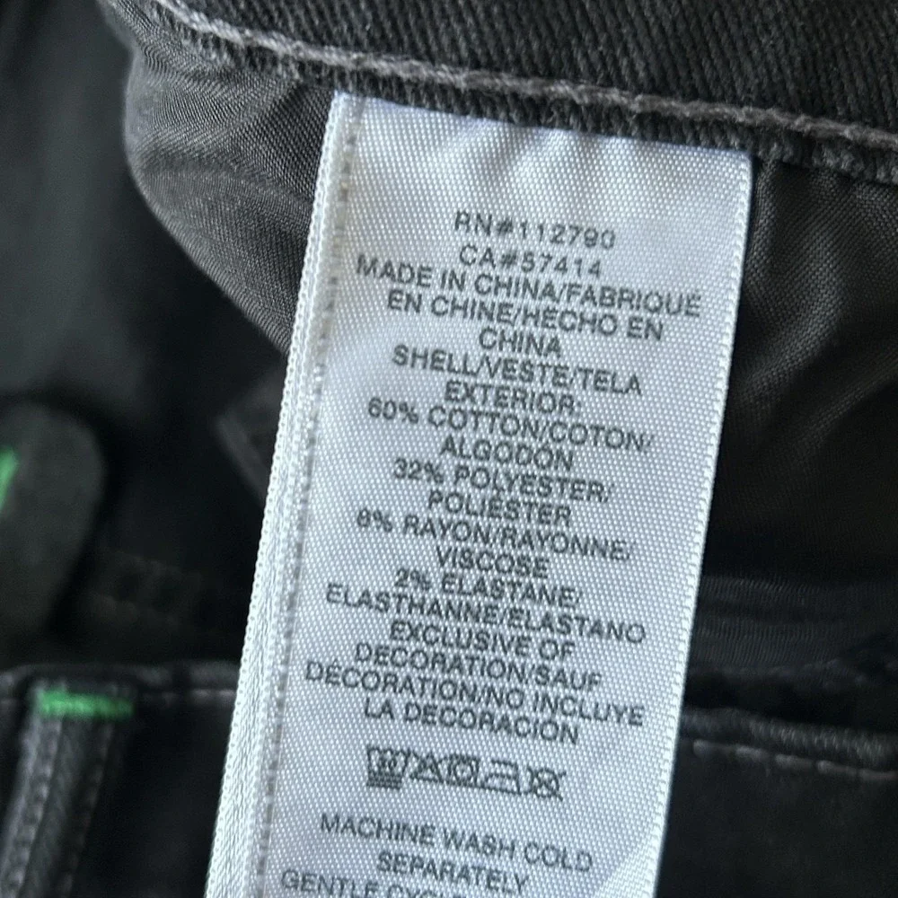 True Religion Ricky‎ Relaxed Straight Jeans Mens 34x33 Black Stretch Horseshoe